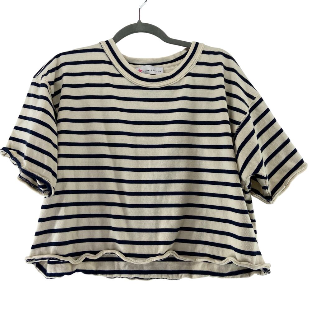 Olive & Bette's Stripe‎ Short Sleeve Tee Top Size Small